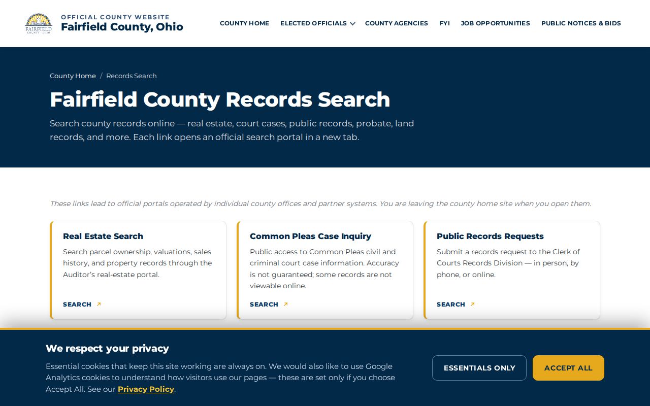 Pickerington residents directory Fairfield County records search map