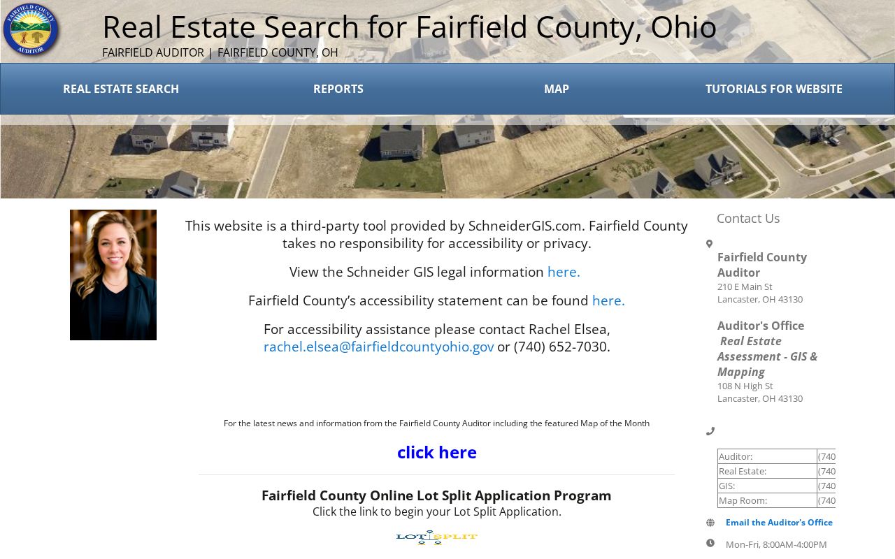 Pickerington street directory Fairfield GIS parcel viewer