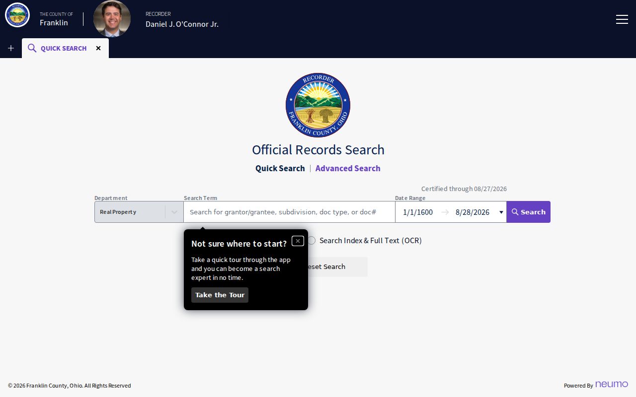 Pickerington street directory Franklin County Recorder search